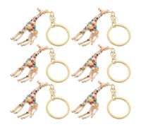 Healeved 6 Stück Kreativer Schlüsselanhänger Giraffe aus Legierung mit Tropföl Design und Leichtem Gewicht für Alltag und Einzigartiges Geschenk für Frauen