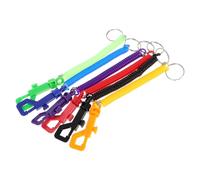 Healeved 6 Stück Spiral Schlüsselband mit Karabinerhaken Einziehbarer Federschlüsselanhänger aus Kunststoff Dehnbar und Vielseitig für Outdoor Rucksack und Schlüsselbund