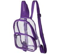 Healeved Durchsichtiger Kleiner Rucksack in Violett aus PVC | Rucksack Durchsichtig Festival, Transparente Schultasche für Schule, Reisen, Stadionveranstaltungen