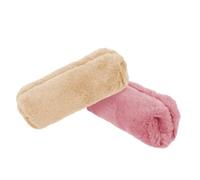 Healeved Großes Plüsch Federmäppchen 2 Stück mit Reißverschluss Stifteaufbewahrungstasche für Schüler Vielseitiger Schreibwarenhalter Beige und Dunkelrosa