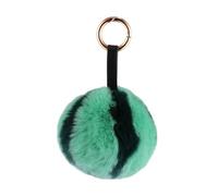 Healeved Grüner Kaninchenfell Anhänger Weicher Pelz Schlüsselanhänger mit Robustem Metallverschluss Multifunktionales Taschen Autoschlüssel Ornament Rutschfest Langlebig Modisches