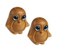 Healeved Holz Pinguin Schlüsselanhänger 2 Stück Geschnitzter Selbstgemacht Anhänger aus Sandelholz mit Blauen Augen Kleine Dekorative Waldtiere für Schlüssel Tasche und Bastelbedarf