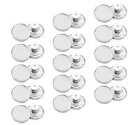 Healeved Jeansknöpfe Metall 48 Stück Verstellbare Abnehmbare Sofort Knöpfe ohne Nähen Silberne Selbstgemacht Schnallen für Taillenregulierung an Jeans und Freizeitkleidung