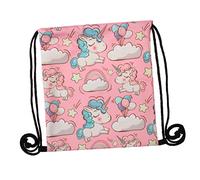 Healeved Mädchen Drawstring Rucksack Einhorn Motiv Polyester Gym Tasche Sportbeutel Mit Verstellbaren Kordelträgern Großer Stauraum Buntes Design Für Schule Freizeit Party