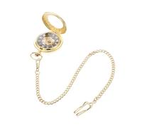 Healeved Retro-taschenuhr mit Römischen Ziffern Hohlem Gehäuse Klappdesign für Herren Geburtstagsgeschenk Leicht und Tragbar mit Kette