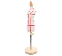 Healeved Schneiderpuppe 1/4 Größe Miniatur Mannequin aus Baumwolle mit Kiefernholzsockel Beige Stabiler Standfuß für Nähprojekte und Modedesignunterricht