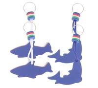 Healeved Schwimmende Schlüsselanhänger aus Eva Schaumstoff 4 Stück Pack mit Delfin und Haiform Bunte Wassersport Schlüsselanhänger für Bootfahren Angeln Segeln und Outdoor Einsatz