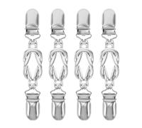 Healeved Strickjacken Clip 4 Stück Silber Broschen Für Damen Pullover Clips Schal Clips Sicherer Halt Für Kuschelstrickjacken Und Oberteile