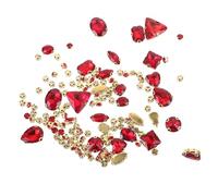 Healifty 130 Stück Glaskrallen Strasssteine zum Aufnähen Hellrote Strassverzierungen aus Glas Formstabil und Bruchfest Selbstgemacht Zubehör für Kleidung Bastelprojekte