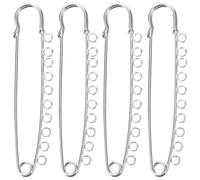 Healifty 4 Stück Metall Sicherheitsnadeln mit Löchern 9cm Kiltnadeln zum Basteln Metallbroschen Accessoires für Selbstgemacht Schmuck und Textilien