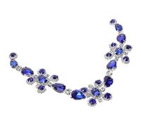 Healifty Glitzernde Strassapplikation für Brautkleid Gürtel Kristallbesatz in Blau Dekorative Hochzeitsschärpe für Schuhe und Taschen