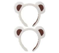 Healifty Haarband Plüsch Bärenohren Weiß 2 Stück Packung für Damen und Kleinkinder Cosplay Kostüm Weiches Stirnband
