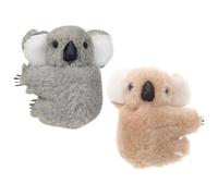 Healifty Koala Haarspangen 2 Stück Pack Kleine Krallenklammern für Frauen mit Plüschkopf in Grau und Khaki Haarschonendes Styling Zubehör für Alltag und Besondere Anlässe