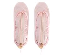 Healifty Multifunktionale Ballettschuh Make Up Tasche mit Federmäppchen 2 Stück Leichtes Satin Etui für Ballettliebhaberinnen für Tanzauftritte und Alltag 8 X 2,8 X 1,2 Zoll