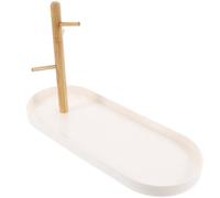 Healifty Multifunktionaler Schmuckhalter und Schlüsselablage aus Abs und Holz Weiß Dekoratives Schmucktablett für Zuhause Schreibtisch und Partys