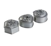 Healifty Schmuckaufbewahrungskoffer in Silber Vintage 3 Stück aus Metall und Stoff Kompakte Schmuckbox mit Hoher Haltbarkeit und Praktischer Nutzung für Schmuckdisplay und Geschenk