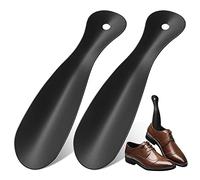 Healifty Schuhanzieher Metall 2Er-Pack Kurzer Schuhanzieher Edelstahl 7 3 Zoll Tragbarer Fauler Schuhhelfer Schuhlöffel Für Unterwegs (Schwarz)