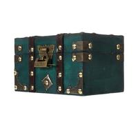 Healifty Vintage Holz Schatzkiste mit Schloss Aufbewahrungsbox aus Bruchfestem Holz für Schmuck und Kleinteile Piratendeko für Kinderzimmer und Partys