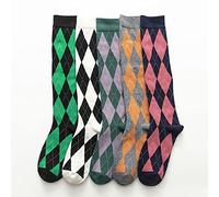 Heallege 1 Paar schicke Frauen Karierte Kniestrümpfe Mädchen süße Party Kniestrümpfe - weiß