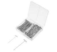 HEALSOPTHY 150 Stück Teiliges T Form Stecknadeln aus Stahl in Kunststoffbox Starke Geradlinige Nadeln zum Blockieren von Strickwaren Perückenherstellung Nähen Schmuck und Bastelarbeiten