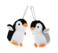 HEALSOPTHY 2 Stück Teiliges Pinguin Plüsch Schlüsselanhänger Realistisches Tieranhänger Weicher Plüsch Vielseitiger Rucksack und Taschenanhänger für Geburtstag
