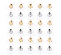 HEALSOPTHY 600 Stück Ohrstecker Stopper Ersatz Flache Leichte Ohrverschluss Pads in Silber und Gold Praktisches DIY Schmuckzubehör für Ohrringe Verschiedener für Schmuckherstellung und