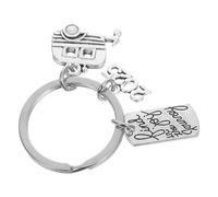 HEALSOPTHY Schlüsselanhänger Camping aus Zinklegierung Robuster Reisedekor Anhänger Tragbarer Schlüsselring für Reisende Praktisches Geschenk für Wohnmobil und Abenteuerfans