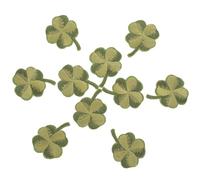 Healvian 10 Stück Grüner Kleeblatt Aufnäher zum Aufbügeln mit Hitzeaktiviertem Kleber Bestickte Blattapplikation aus Rayon für Selbstgemacht Kleidung und Taschen Dekoration zum St