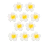 Healvian 10 Stück Hawaiianische Plumeria Haarspangen aus EVA Schaum 4cm Weiße Frangipani Blumen Leichte Tropische Haardeko für Strand Party und Hochzeit