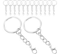 Healvian 100 Stück Metall Schlüsselringclips mit Karabiner 25mm Flach Langlebiger Schlüsselanhängerverschluss aus Robustem Metall für Schlüssel Selbstgemacht Schmuckzubehör und Outdoor