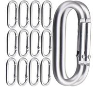 Healvian 15 Stück Aluminiumlegierung Karabinerhaken Metall Rucksackschnallen Oval Leicht Robust für Outdoor Camping Wandern Schlüsselanhänger und Wasserflaschenschnallen