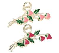 Healvian 2 Stück Erdbeer Haarspangen Metall Krallenklammern Für Frauen Großer Rutschfester Haarklammer Haarschmuck Sommer Styling Zubehör Rosa Und Rot