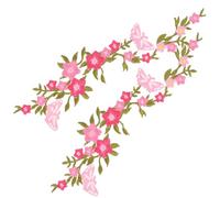 Healvian 2 Stück Gestickte Aufnäher Schmetterling Blumen Aufbügelbare Applikationen für Kleidung Jacken Selbstgemacht Textil Dekoration