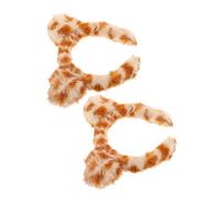 Healvian 2 Stück Kawaii-stirnband Mit Katzenohren, Leopardenmuster, Flauschiges Spa-stirnband, Niedliches Tierohr-make-up-haarband Für Frauen Und Mädchen, Hautpflege, Gesichtswaschen, Spa