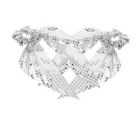 Healvian 2 Stück-pack Glitzer Haargummis mit Eleganter Schleife aus Gewebe Fest Haltende Haarbänder für Damen Vielseitig Einsetzbar als Haarzubehör für Disco Partys