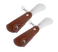 Healvian 2 Stück Schuhlöffel Klein Klappbarer Schuhlöffel aus Edelstahl mit Schlüsselanhänger Schuhanzieher Kurz Schuhhilfe für Männer Senioren und Schwangere