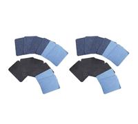 Healvian 24 Stück Bügelflicken für Jeans mit Selbstklebenden Stoffpatches 125 X 95cm Schwarz Dunkel und Hellblau Reparatur und Dekorationsfähig für Kleidung