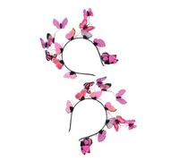 Healvian 2stücke Haarreif mit Schmetterling Rosa Damen Hochzeit Brautfrisur Accessoire Haaraccessoires für Bräute und Mädchen