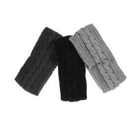 Healvian 3 Stck. Winter Stirnband Damen Gestricktes Warmes Ohrwärmer Stirnband Weiches Dickes Strickhaarband für Kalte Tage Geeignet für Outdoor Sport und Alltag Farben Dunkelgrau Hellgrau