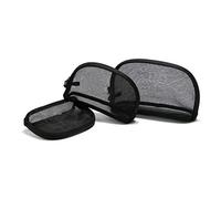 Healvian 3 Stück Kosmetiktaschen Netzgewebe Schwarz Verschiedene Größen mit Reißverschluss Leicht Langlebig Reise Kulturbeutel für Damen