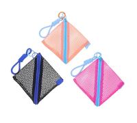 Healvian 3 Stück Mini Mesh Aufbewahrungstasche Teiliges Leichte Tragbare Kosmetik und Münztasche mit Reißverschluss Vielseitig für Lippenstift Kopfhörer Karten für Reisen und Alltag