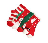Healvian 5 Paar Weihnachtssocken Kinder Bunte Weihnachten Socken Aus Baumwolle Lustige Socken Kinder Weihnachten Thermosocken Kuschelsocken Weihnachtsstrümpfe für Mädchen Junge 1-3 Jahre alt