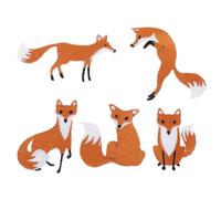 Healvian 5 Stück Fuchs Stickerei Patches Kleine Textile Applikationen zum Aufbügeln und Aufnähen Langlebige Flicken für Kleidung Taschen Hüte und Schuhe Selbstgemacht Bekleidungszubehör