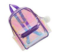 Healvian Durchsichtiger Kleiner Rucksack PVC Mit Großem Fassungsvermögen Bunter Festival Rucksack Für Damen Klare Tasche Für Konzert Und Freizeit