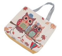 Healvian Handliche Damen Umhängetasche aus Canvas mit Großem Fassungsvermögen Bestickte Tragetasche mit Eulenmotiv zum Spazierengehen und Reisen