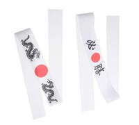 Healvian Japanische Hachimaki Stirnbänder 2 Stück Weiß Ninja Sushi Koch Stirnband Karate Kopfbedeckung Für Sport Und Küche