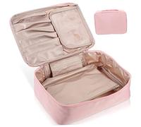 Healvian Kosmetiktasche Große Kosmetiktasche Mit Henkel Tragbare Reisekosmetiktasche Rosa Extra Großer Kulturbeutel Für Toilettenartikel Reise