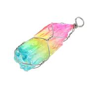 Healvian Lebensbaum Halskette mit Weißem Quarz Anhänger Handgefertigter Bunter Naturstein Einzigartiger Drahtwickel Schmuck Symbol für Wachstum und Positive Damen Geschenk