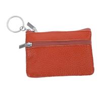 Healvian Leder-Geldbeutel für Damen mit Schlüsselanhänger Reißverschlusskleingeldbeutel Kleiner Münzbeutel Leder-münztasche Münzgeldbörse für Unterwegs