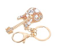Healvian Metall Gitarren Schlüsselanhänger Mit Strass Verzierung Für Tasche Autoschlüssel Rucksack Kreativer Handtaschenanhänger Musikinstrument Schlüsselanhänger Für Frauen Party Dekoratio